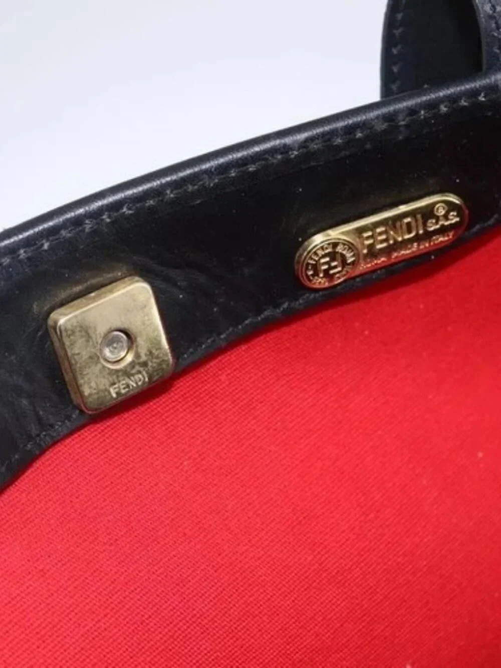 FENDI Tote Bag Canvas Black Gold Auth 169428 - Picture 11 of 15